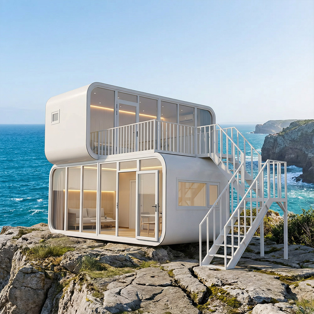 Portable Smart Outdoor Space Capsule Dwelling na may Access Stairs