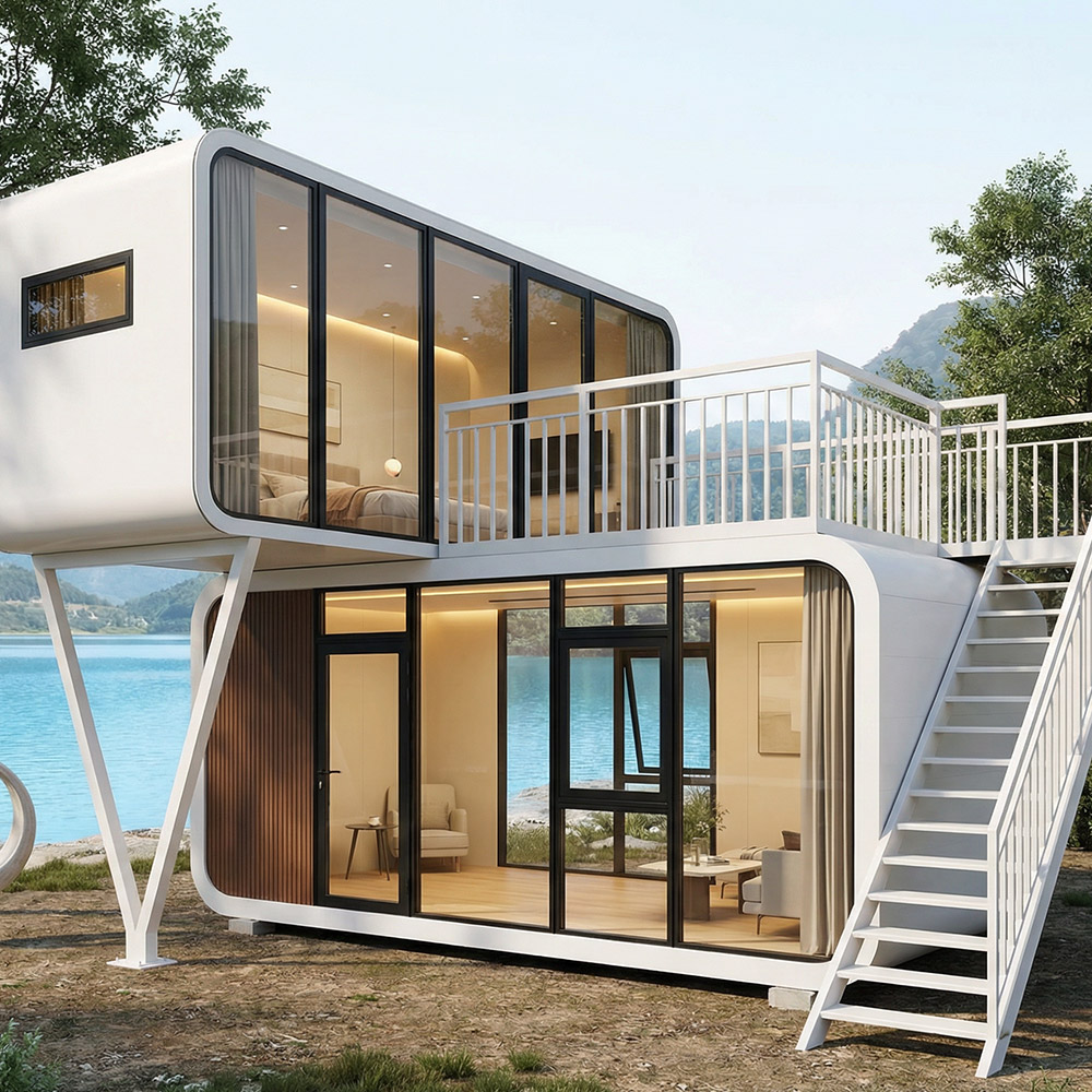 Portable Smart Outdoor Space Capsule Dwelling na may Access Stairs